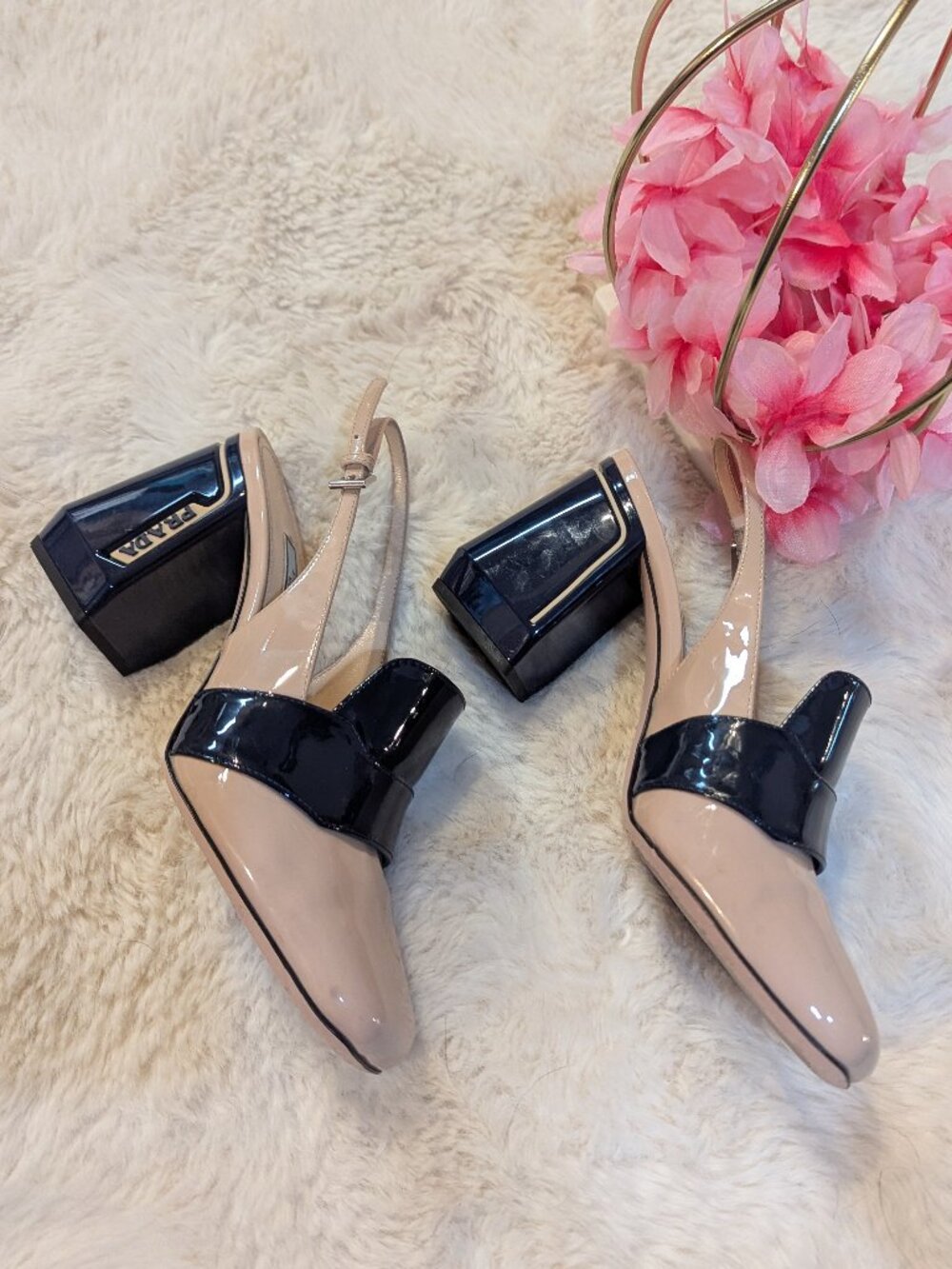 Prada Slingback Loafer Block Heel, size 36.5